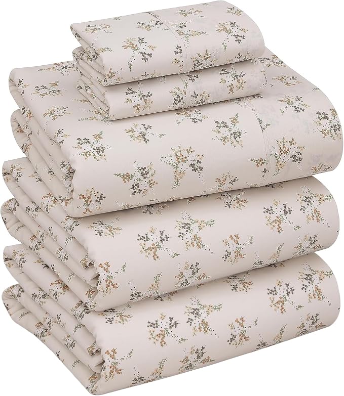 RUVANTI 100% Cotton Sheets – Split King Size Percale Bedding, Cooling & by Ruvanti
