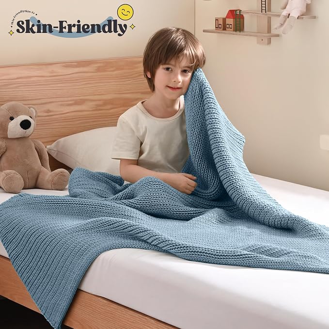Guohaoi Knitted Weighted Blanket Kids No Beads Cooling Heavy Blanket, Home - Image 2
