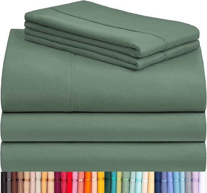LuxClub 5 PC Split King Sheet Set, Breathable Luxury Bed Sheets, Deep Pockets by LuxClub