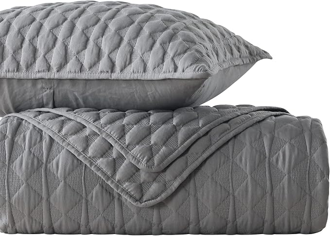 WDCOZY Dark Grey Quilt Twin Size Bedding Sets - Image 9