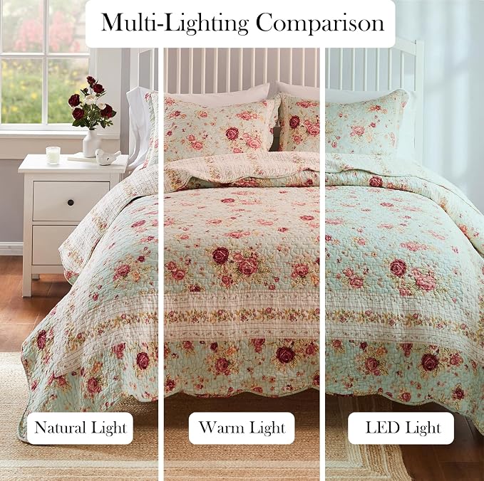 Greenland Home Antique Rose 100% Cotton Heirloom-Quality Quilt Set, 3-Piece - Image 4