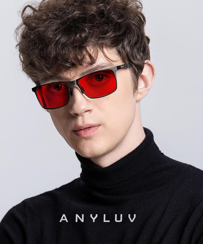 ANYLUV Blue Light Glasses Men, Relieve Eyestrain and Eye Protection, Al-Mg - Image 2