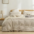 BESTOUCH Duvet Cover Set 100% Washed Cotton Linen Feel Super Soft Comfortable by BESTOUCH