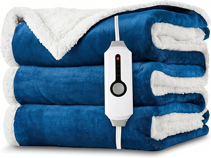 LaffyLo Heated Throw Blanket 50 x 60, Fast Heating Electric Blanket, Dual-Sided by LAFFYLO