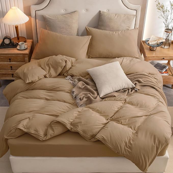 PURE ERA Jersey Knit Duvet Cover Set 100% T-Shirt Cotton Super Soft Comfy 2pc by PUREERA