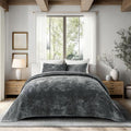 EVERGRACE Velvet Quilt Set California King 118'' x 106'', Luxurious Soft by EverGrace