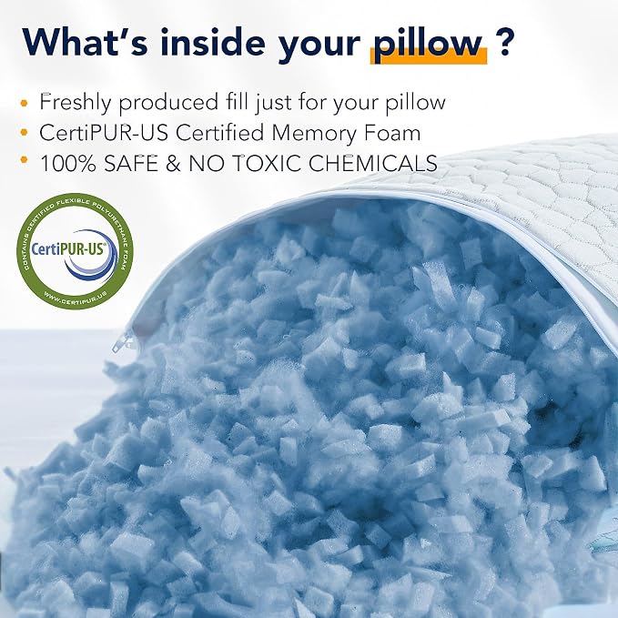 QUTOOL Cooling Pillow for Sleeping 2 Pack, Luxury Shredded Memory Foam Bed - Image 8