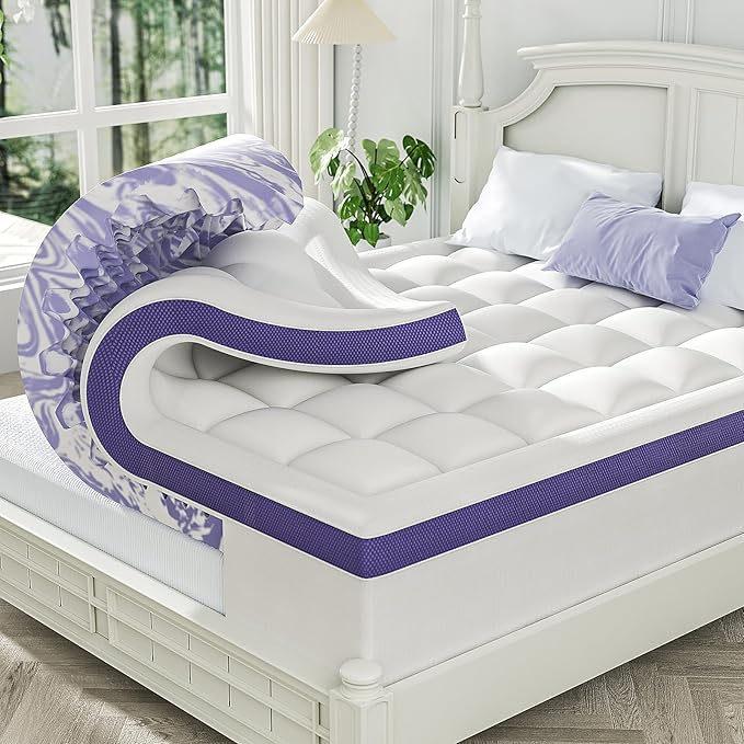 ChiXpace Dual Layer 4 Inch Memory Foam Mattress Topper Queen by ChiXpace
