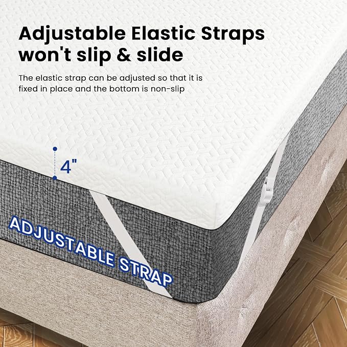 Czpalo 4 Inch Gel Memory Foam Mattress Topper Twin, Cooling Mattress Topper - Image 5