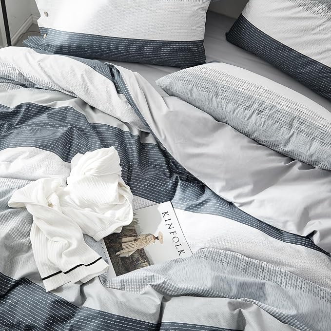 mixinni Geometric Striped Duvet Cover Set - Image 4