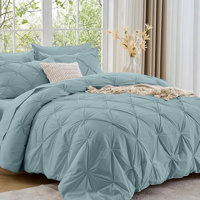 Sasttie Twin XL Comforter Set, 5-Piece Bed in a Bag, Pintuck Bedding Sets by SASTTIE