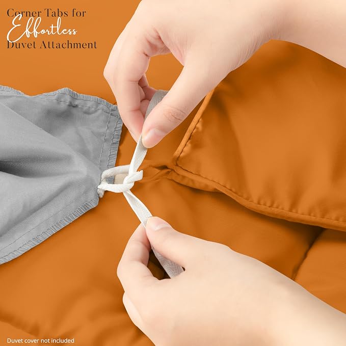 Utopia Bedding Queen Comforter Duvet Insert, Quilted Burnt Orange Comforter - Image 5