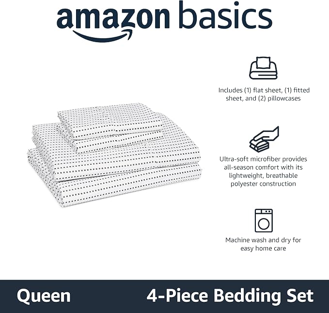 Amazon Basics Lightweight Microfiber 4-Piece Bed Sheet Set - Image 2