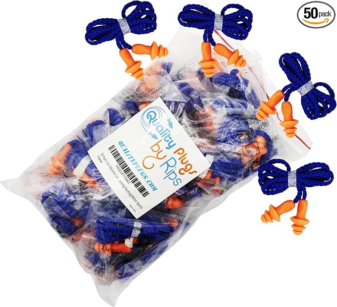 50 Pair Silicone Corded Ear Plugs Reusable by QualityPlugsbyRips