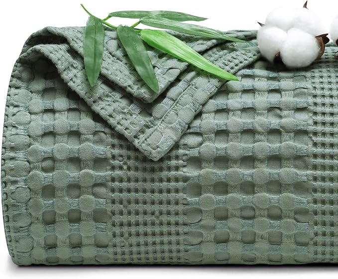 PHF Cooling Waffle Blanket King Size, Lightweight 60% Rayon from Bamboo & 40% by PHF