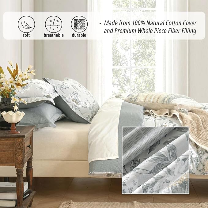 LEMIROE Floral Cotton Comforter Queen Size - Image 2