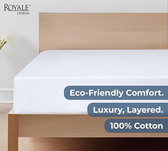 Royale Linens 100% Organic Cotton Fitted Sheet - Image 6