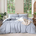 MooMee Bedding Duvet Cover Set 100% Washed Cotton Linen Like Textured by MOOMEE