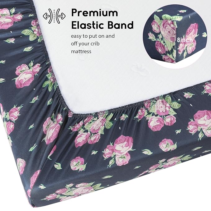 Yoofoss Baby Crib Sheets for Boys Girls, Fitted Crib Sheet 2 Pack for Standard - Image 3