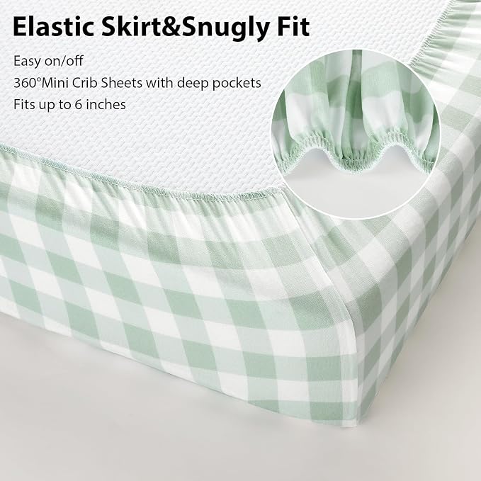 Baby Mini Crib Sheets Boy, Portable 38”x26” Pack and Play Sheets Fitted - Image 7
