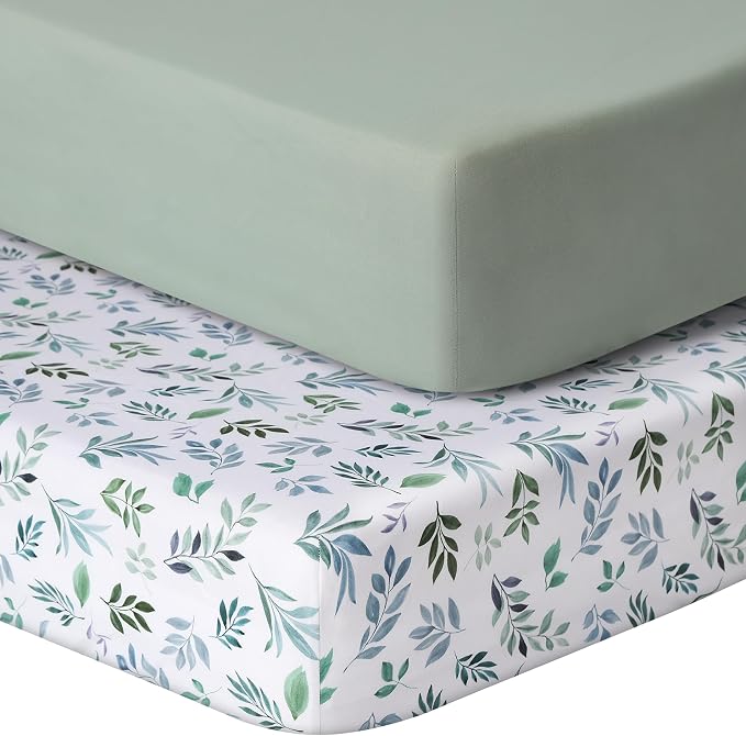 GUNTAIL Baby Crib Sheets for Boys Girls, 2 Pack Fitted Crib Sheet for Standard by GUNTAIL
