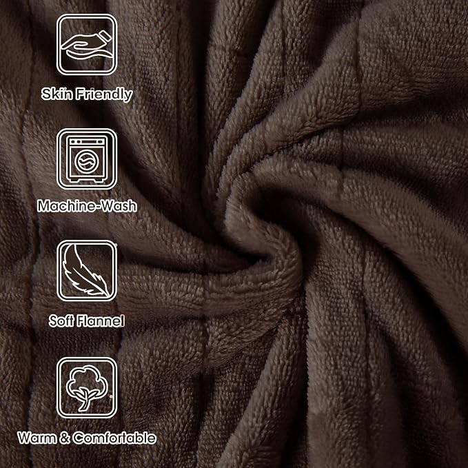Tefici Electric Heated Blanket Throw, Super Cozy Soft 2-Layer Flannel 50" x 60" - Image 7