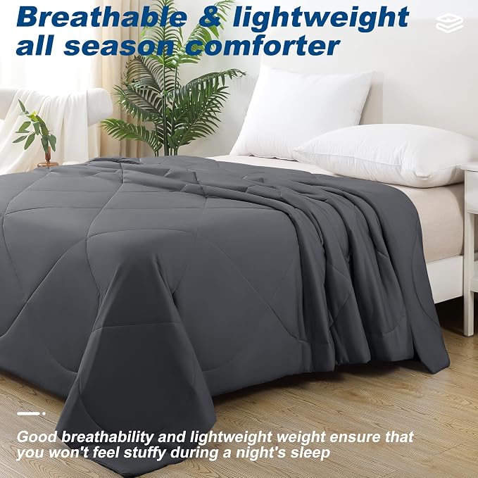Cooling Comforter Queen Size, Double-Sided Cold Tech Fabric Quilted Bed - Image 8