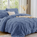 Sasttie Queen Comforter Set, 7-Piece Bed in a Bag, Pintuck Bedding Sets by SASTTIE