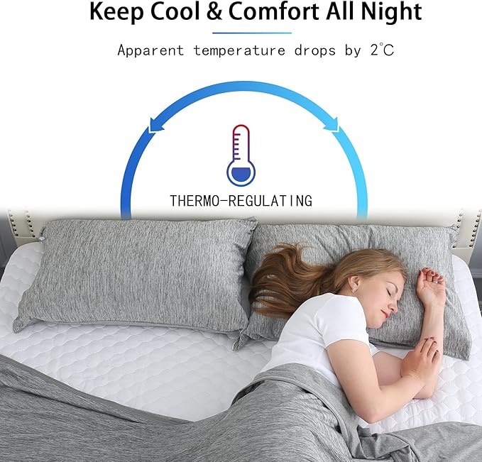 CHOSHOME Cooling Pillow Cases Zipper Pillow Covers Q-Max > 0.45 Zippered - Image 3