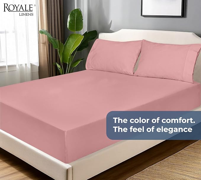 Royale Linens 100% Organic Cotton Fitted Sheet - Image 9