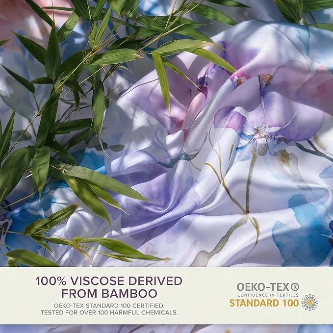 YIYEA 100% Viscose Derived from Bamboo Pillow Cases Set of 2, 600 Thread Count - Image 3