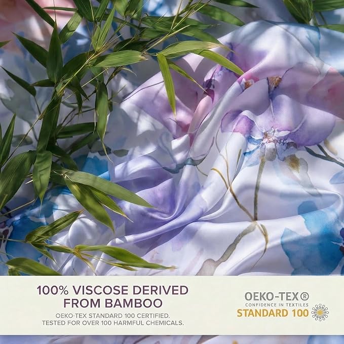 YIYEA 100% Viscose Derived from Bamboo Pillow Cases Set of 2, 600 Thread Count - Image 3