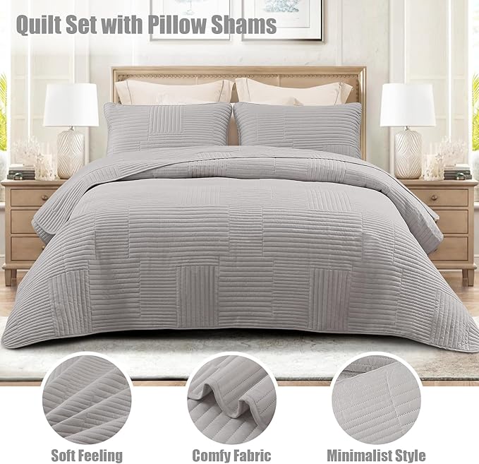 Whale Flotilla Ultra Soft Queen Quilt Bedding Set, Lightweight Microfiber Light - Image 2