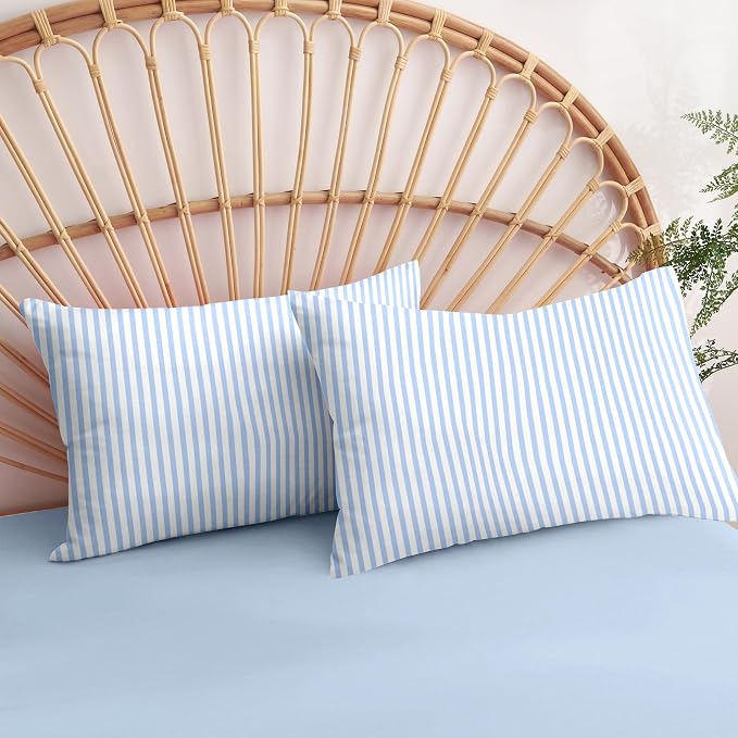 Nayoroom Blue Striped Duvet Cover Full Size White Stripe Duvet Cover Dorm - Image 6