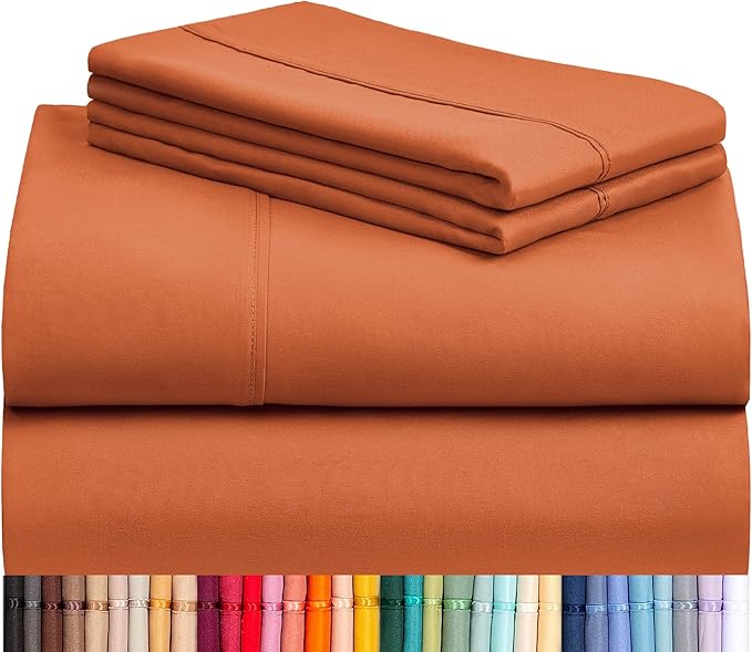 LuxClub 4 PC California King Size Sheet Set Deep Pockets 18" Wrinkle Free by LuxClub