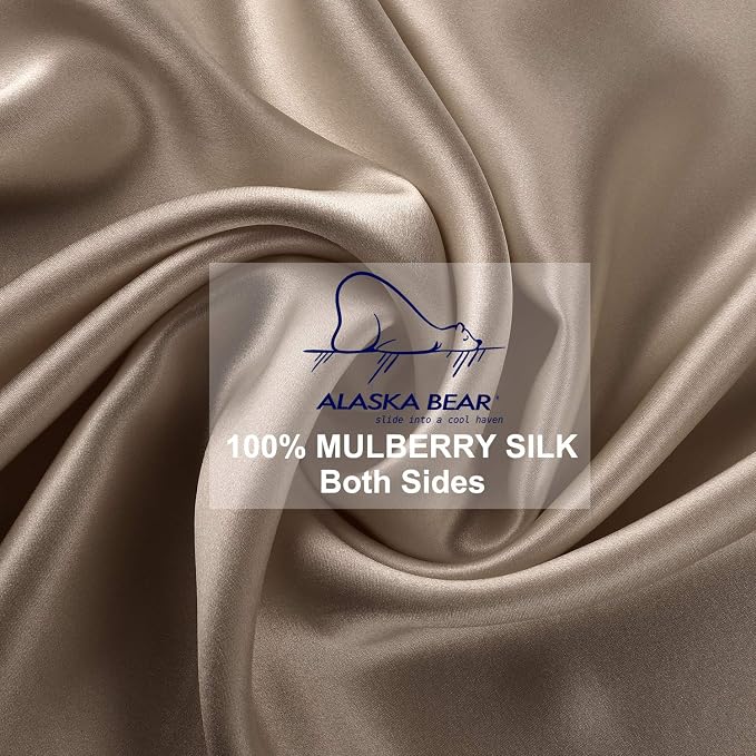 ALASKA BEAR Silk Pillowcase for Hair and Skin, 100% Mulberry Silk Pillow Cases - Image 4