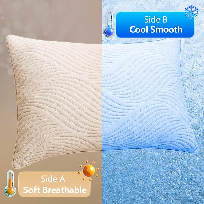 Pillows King Size Set of 2 Cooling Memory Foam Pillows - Image 3