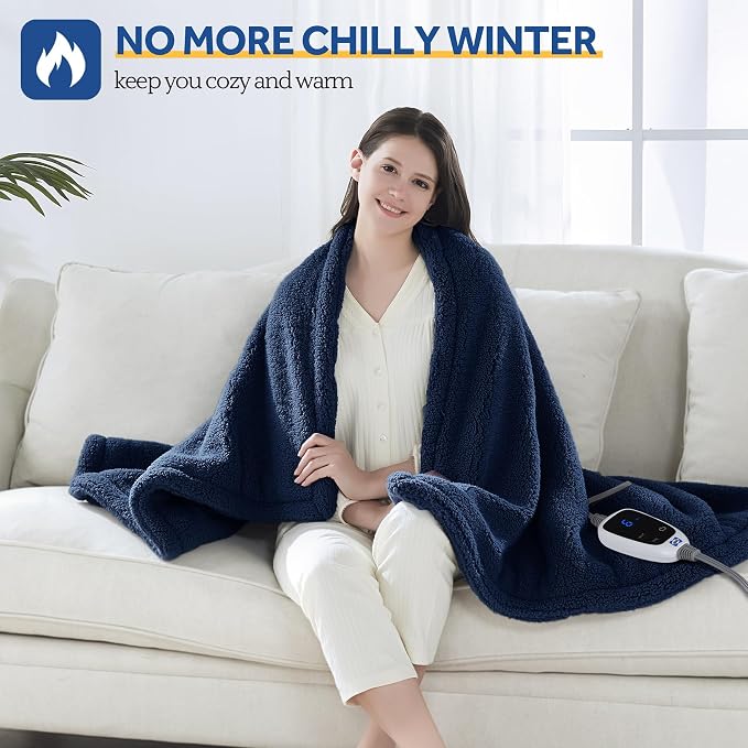 Sealy Electric Blanket Heated Throw 50"x60" Soft Double Sherpa Super Cozy - Image 2