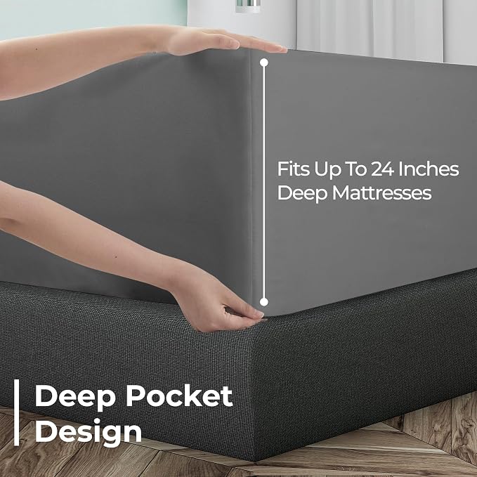 Royale Linens Extra Deep Pocket Twin Fitted Sheet Only - Image 4