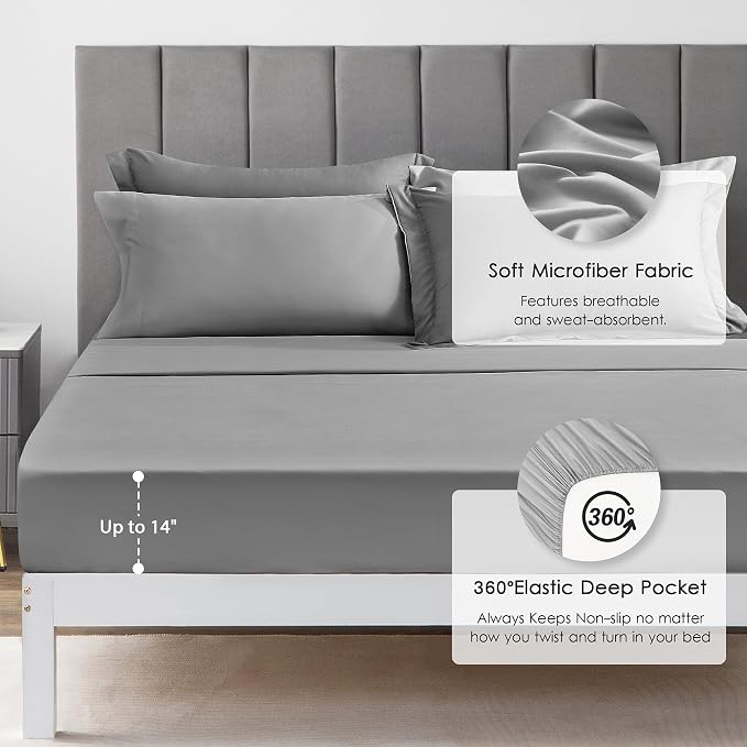 Love's cabin California King Comforter Set Grey, 7 Pieces California King Bed - Image 4
