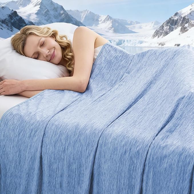 Cooling Blanket Throw Size, Cold Blanket Thin Lightweight Breathable Soft by PENGZHUTECHNOLOGY