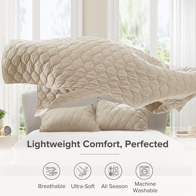Comfort Spaces King Quilt Set Modern Reversible Ogee Coverlet King Bedding Set - Image 3