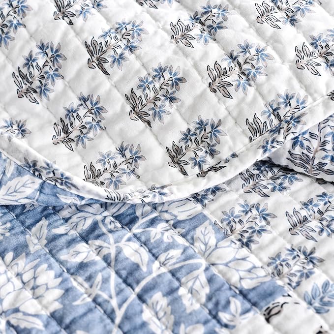 EverGrace Cotton Quilt Set Queen Size, 100% Cotton Reversible Lightweight - Image 5