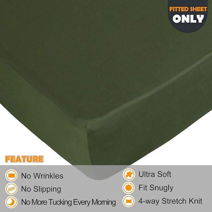 Soft Stretch Full Size Fitted Sheet Only - Image 2
