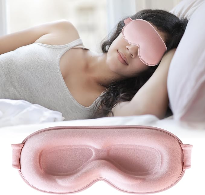 Sleep Mask, Upgraded 3D Deep Contoured Eye Mask by QUWOLACE