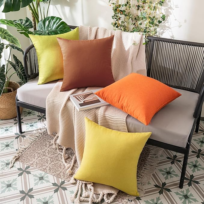 MIULEE Pack of 2 Decorative Outdoor Solid Waterproof Throw Pillow Covers Euro - Image 7