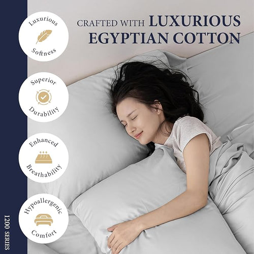 100% Egyptian Cotton King Size Sheets Set - Image 2