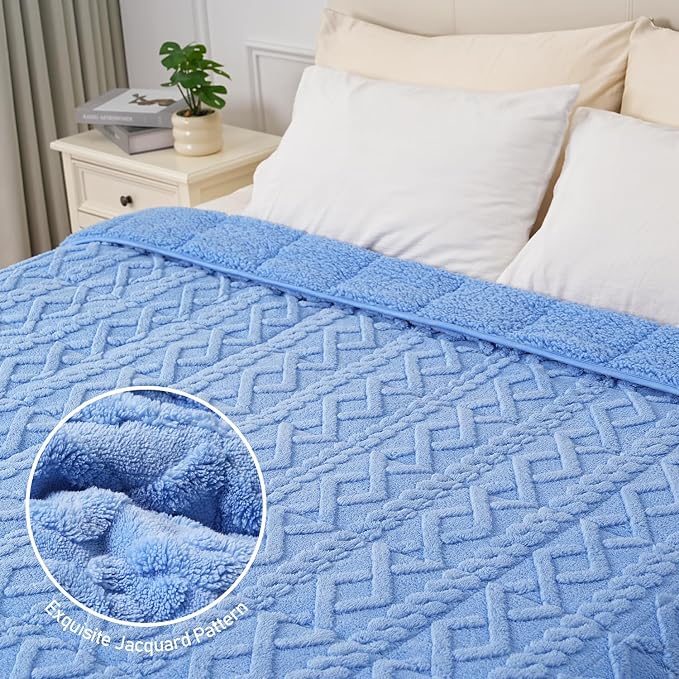Wemore Weighted Blanket for Adults Queen Size 15 lbs, Dual Sided Soft Fuzzy - Image 5