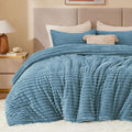 BEDELITE Fleece Twin Comforter Set -Super Soft & Warm Fluffy Blue Fog Bedding by BEDELITE