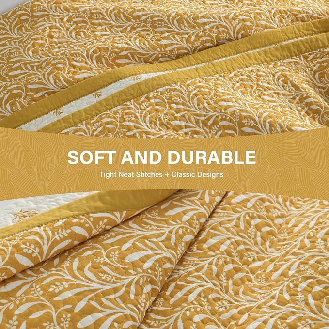 SahSahCasa Quilt Set Queen Size, 100% Cotton Quilt Bedding Set Bedspread - Image 4